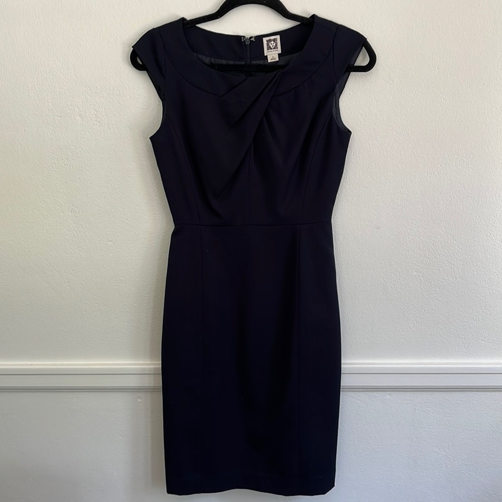 Navy Blue Anne Klein Sheath Dress